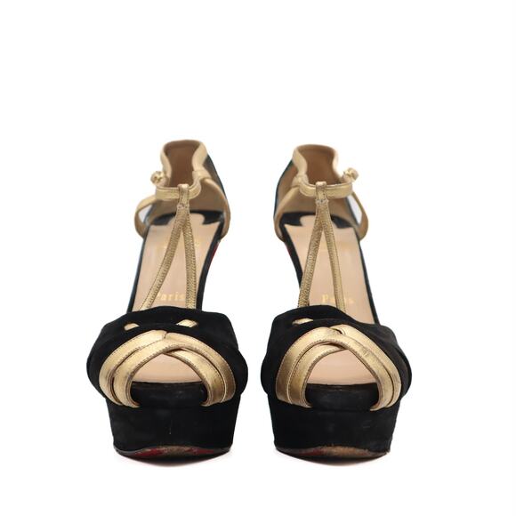 Christian Louboutin Glennalta Suede T-Strap Platform Pump Size 39 - Picture 3 of 10